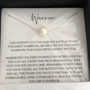 Warrior pearl necklace NIB gift idea